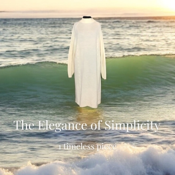 NWOT YARNWORKS CREAM MIDI DRESS - Picture 3 of 6